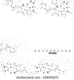 Structure molecule and communication. Dna, atom, neurons. Scientific concept for your design. Connected lines with dots. Medical, technology, chemistry, science background. Vector illustration