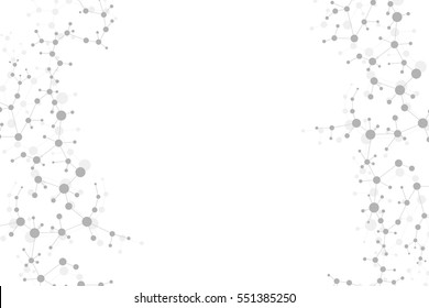 Structure molecule and communication. Dna, atom, neurons. Scientific concept for your design. Connected lines with dots. Medical, technology, chemistry, science background. Vector illustration