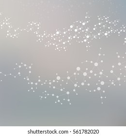 Structure molecule and communication Dna, atom, neurons. Science concept for your design. Connected lines with dots. Medical, technology, chemistry, science background. Vector illustration.