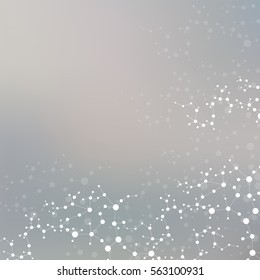 Structure molecule and communication. Dna, atom, neurons. Scientific concept for your design. Connected lines with dots. Medical, technology, chemistry, science background. Vector illustration