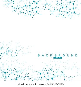 Structure molecule and communication. Dna, atom, neurons. Scientific concept for your design. Connected lines with dots. Medical, technology, chemistry, science background. Vector illustration