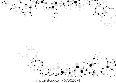 Structure molecule and communication. Dna, atom, neurons. Scientific concept for your design. Connected lines with dots. Medical, technology, chemistry, science background. Vector illustration