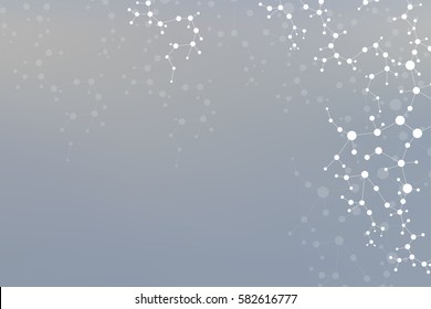 Structure molecule and communication. Dna, atom, neurons. Scientific concept for your design. Connected lines with dots. Medical, technology, chemistry, science background. Vector illustration