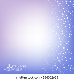 Structure molecule and communication. Dna, atom, neurons. Scientific concept for your design. Connected lines with dots. Medical, technology, chemistry, science background. Vector illustration