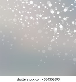 Structure molecule and communication. Dna, atom, neurons. Scientific concept for your design. Connected lines with dots. Medical, technology, chemistry, science background. Vector illustration