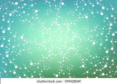 Structure molecule and communication. Dna, atom, neurons. Scientific concept for your design. Connected lines with dots. Medical, technology, chemistry, science background. Vector illustration