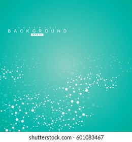 Structure molecule and communication. Dna, atom, neurons. Scientific concept for your design. Connected lines with dots. Medical, technology, chemistry, science background. Vector illustration