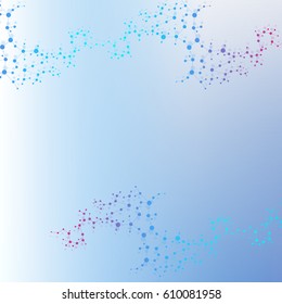 Structure molecule and communication. Dna, atom, neurons. Scientific concept for your design. Connected lines with dots. Medical, technology, chemistry, science background. Vector illustration