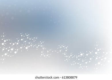 Structure molecule and communication. Dna, atom, neurons. Scientific concept for your design. Connected lines with dots. Medical, technology, chemistry, science background. Vector illustration