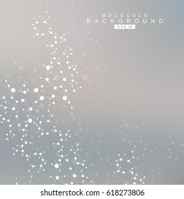 Structure molecule and communication. Dna, atom, neurons. Scientific concept for your design. Connected lines with dots. Medical, technology, chemistry, science background. Vector illustration