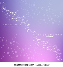 Structure molecule and communication. Dna, atom, neurons. Scientific concept for your design. Connected lines with dots. Medical, technology, chemistry, science background. Vector illustration