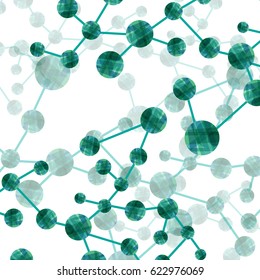Structure molecule and communication Dna, atom, neurons. Science concept for your design. Connected lines with dots. Medical, technology, chemistry, science background. Vector illustration