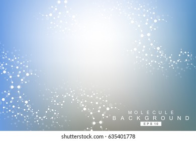 Structure molecule and communication. Dna, atom, neurons. Scientific concept for your design. Connected lines with dots. Medical, technology, chemistry, science background. Vector illustration