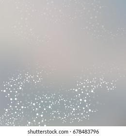 Structure molecule and communication. Dna, atom, neurons. Scientific concept for your design. Connected lines with dots. Medical, technology, chemistry, science background. Vector illustration.