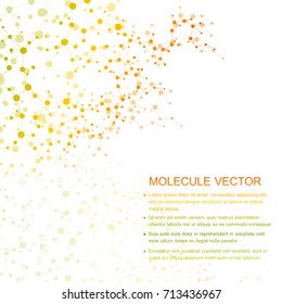 Structure molecule and communication. Dna, atom, neurons. Scientific concept for your design. Connected lines with dots. Medical, technology, chemistry, science background. Vector illustration