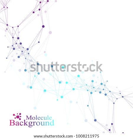 Structure molecule and communication. Dna, atom, neurons. Scientific molecule background for medicine, science technology chemistry. Vector illustration.