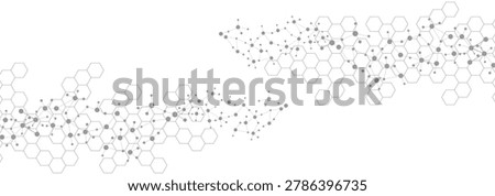 Structure molecule and communication Dna, atom, neurons. Science concept for your design. Connected lines with dots. Medical, technology, chemistry, science background. illustration.