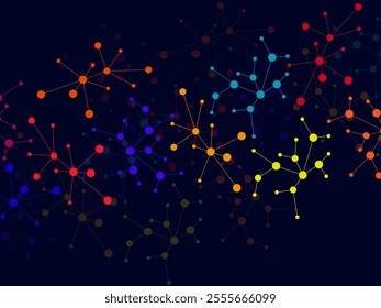 Structure molecule and communication, scientific background. Technology communication structure. Vector illustration