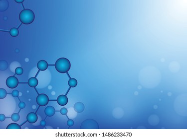 Structure molecule . Dna, atom, neurons. Scientific background for medicine, science technology chemistry. molecule illustration over blue background with  copy space for your text