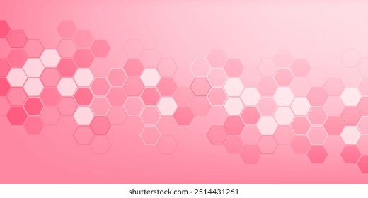 Strukturmolekül DNA, Atom, Neuronen. Wissenschaftliche Banner Kollagen rosa Struktur. Medizinische, technologische, chemische und wissenschaftliche Konzepte. Vektorgrafik