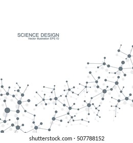 Structure molecule of DNA and neurons. Atom. Genetic and chemical compounds. Medicine, science and technology concept. Geometric abstract background. Vector illustration for your design.
