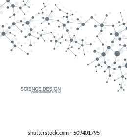 Structure molecule of DNA and neurons. Atom. Genetic and chemical compounds. Medicine, science and technology concept. Geometric abstract background. Vector illustration for your design.