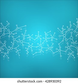 Structure molecule of DNA and neurons. Genetic and chemical compounds. Medicine, science and technology concept. Abstract background. Vector illustration for your design.
