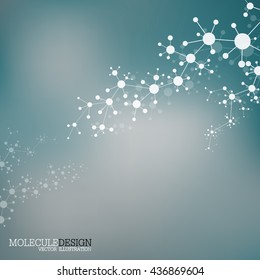 Structure molecule of DNA and neurons. Genetic and chemical compounds. Medicine, science and technology concept. Abstract background. Vector illustration for your design.