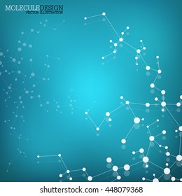 Structure molecule of DNA and neurons. Genetic and chemical compounds. Medicine, science and technology concept. Geometric abstract background. Vector illustration for your design.