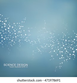 Structure molecule of DNA and neurons, genetic and chemical compounds. Medicine, science and technology concept. Vector illustration 