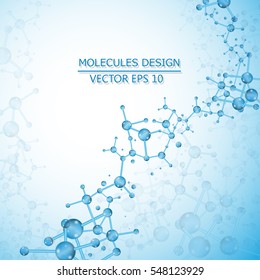 Structure molecule of DNA and neurons. Genetic and chemical compounds. Medicine, science and technology concept. Vector illustration.