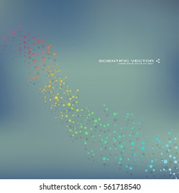 Structure molecule of DNA and neurons, genetic and chemical compounds. Medicine, science and technology concept. Vector illustration 