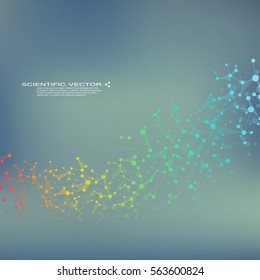 Structure molecule of DNA and neurons, genetic and chemical compounds. Medicine, science and technology concept. Vector illustration 