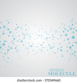 Structure molecule of DNA and neurons. Structural atom. Genetic and chemical compounds. Medicine, science and technology concept. Geometric abstract background. Vector illustration for your design.