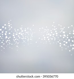 Structure molecule of DNA and neurons. Structural atom. Genetic and chemical compounds. Medicine, science and technology concept. Geometric abstract background. Vector illustration for your design.