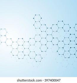 Structure molecule of DNA and neurons. Structural atom. Genetic and chemical compounds. Medicine, science and technology concept. Geometric abstract background. Vector illustration for your design.