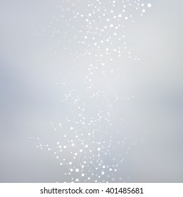 Structure molecule of DNA and neurons. Structural atom. Genetic and chemical compounds. Medicine, science and technology concept. Geometric abstract background. Vector illustration for your design.