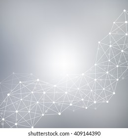 Structure molecule of DNA and neurons. Structural atom. Genetic and chemical compounds. Medicine, science and technology concept. Geometric abstract background. Vector illustration for your design.