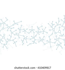 Structure molecule of DNA and neurons. Structural atom. Genetic and chemical compounds. Medicine, science and technology concept. Geometric abstract background. Vector illustration for your design.