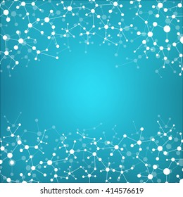 Structure molecule of DNA and neurons. Structural atom. Genetic and chemical compounds. Medicine, science and technology concept. Geometric abstract background. Vector illustration for your design.