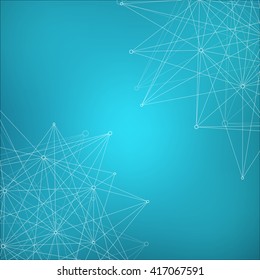 Structure molecule of DNA and neurons. Structural atom. Genetic and chemical compounds. Medicine, science and technology concept. Geometric abstract background. Vector illustration for your design.