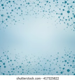 Structure molecule of DNA and neurons. Structural atom. Genetic and chemical compounds. Medicine, science and technology concept. Geometric abstract background. Vector illustration for your design.
