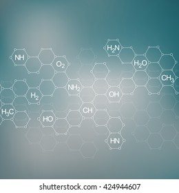 Structure molecule of DNA and neurons. Structural atom. Genetic and chemical compounds. Medicine, science and technology concept. Geometric abstract background. Vector illustration for your design.