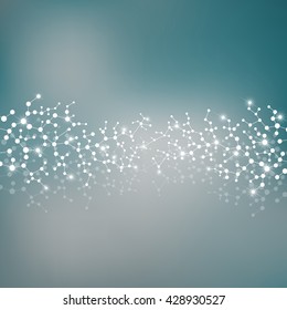 Structure molecule of DNA and neurons. Structural atom. Genetic and chemical compounds. Medicine, science and technology concept. Geometric abstract background. Vector illustration for your design.