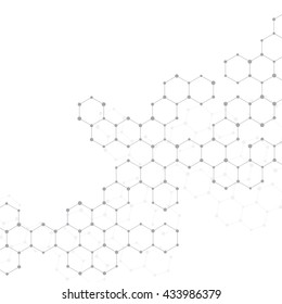 Structure molecule of DNA and neurons. Structural atom. Genetic and chemical compounds. Medicine, science and technology concept. Geometric abstract background. Vector illustration for your design.