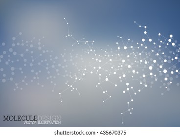 Structure molecule of DNA and neurons. Structural atom. Genetic and chemical compounds. Medicine, science and technology concept. Geometric abstract background. Vector illustration for your design.
