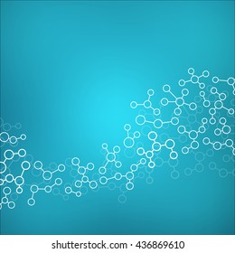 Structure molecule of DNA and neurons. Structural atom. Genetic and chemical compounds. Medicine, science and technology concept. Geometric abstract background. Vector illustration for your design.