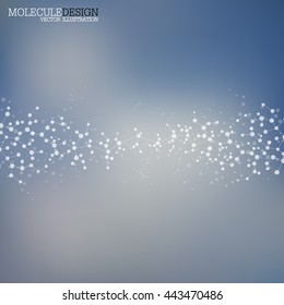 Structure molecule of DNA and neurons. Structural atom. Genetic and chemical compounds. Medicine, science and technology concept. Geometric abstract background. Vector illustration for your design.