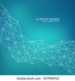 Structure molecule of DNA and neurons. Structural atom. Genetic and chemical compounds. Medicine, science and technology concept. Geometric abstract background. Vector illustration for your design.