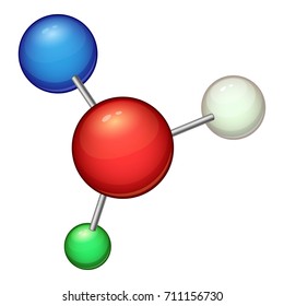 Structure molecule icon. Cartoon illustration of structure molecule vector icon for web